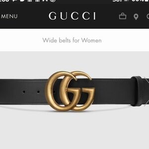 Gucci Black Belt with Gold GG Buckle